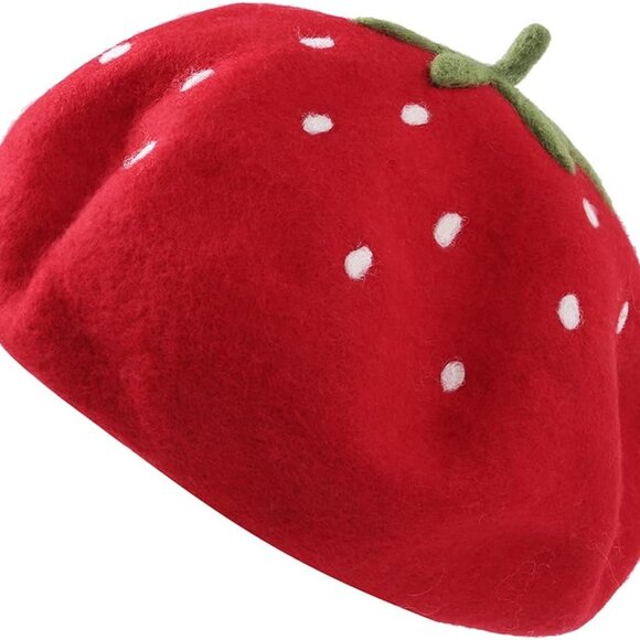 Casual Wool Beret Hat Classic French Artist Beanies Handmade Cap for Women - Picture 2 of 5